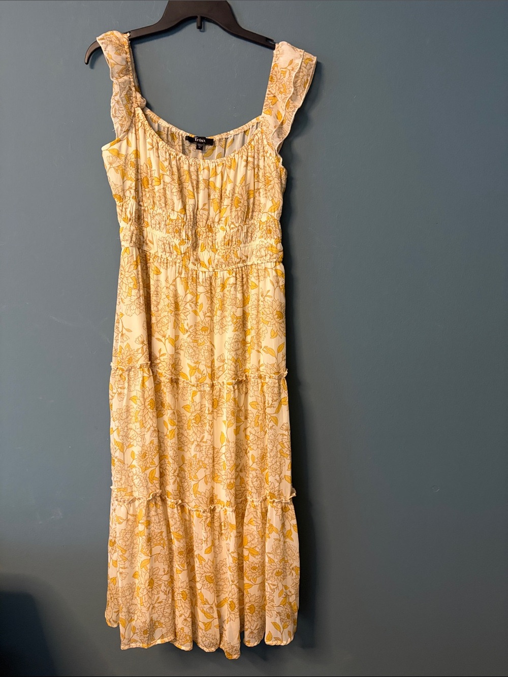 Trixxi Cream and Yellow Floral Maxi Dress